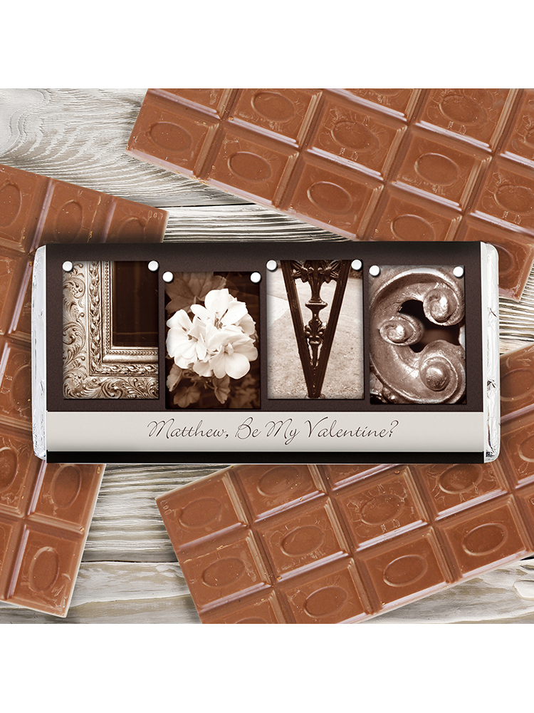 Personalised Affection Art Love Milk Chocolate Bar