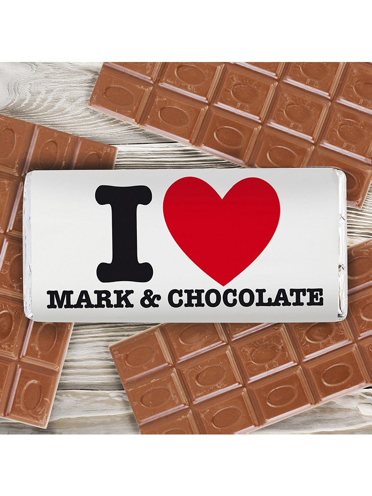 Personalised I HEART Milk Chocolate Bar