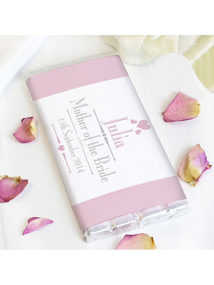 Personalised Decorative Wedding Female Milk Chocolate Bar