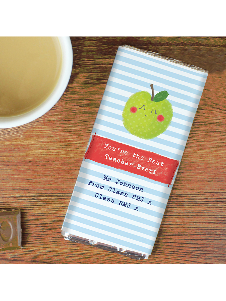 Personalised Apple for the Teacher Milk Chocolate Bar