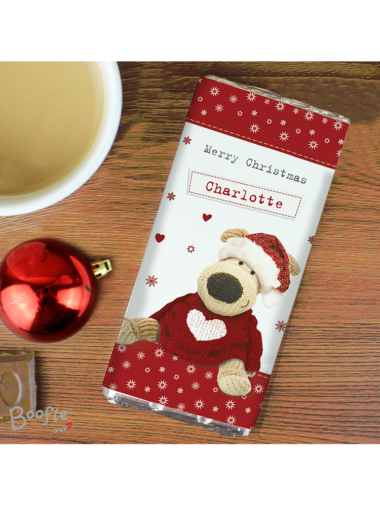 Personalised Boofle Christmas Love Milk Chocolate Bar