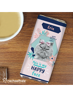 Personalised Rachael Hale 'Happy Face' Cat Chocolate Bar