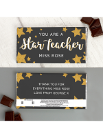 Personalised You Are A Star Teacher Milk Chocolate Bar