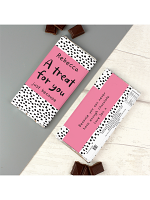 Personalised Abstract Pink Polka Milk Chocolate Bar