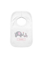 Personalised Pink Elephant 0-3 Months Baby Bib