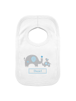 Personalised Blue Elephant 0-3 Months Baby Bib