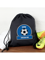 Personalised Dark Blue Football Fan Swim & Kit Bag