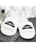 Personalised Moustache Velour Slippers