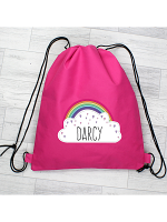 Personalised Rainbow Pink Swim & Kit Bag