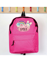 Personalised Cute Bunny Pink Backpack