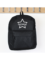 Personalised Star Black Backpack