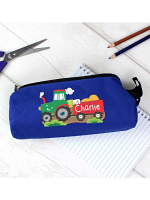 Personalised Tractor Blue Pencil Case