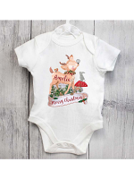 Personalised Festive Fawn 0-3 Months Baby Vest