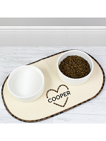 Personalised Love Heat Pet Bowl Placemat