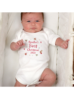 Personalised First Christmas 0-3 Months Baby Vest