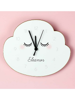 Personalised Eyelash Cloud Shape Wooden Clock
