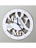 Personalised Mr & Mrs Shape Wooden Clock