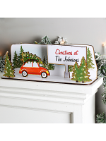 Personalised Driving Home For Christmas Wooden Scene