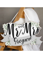 Personalised Mr & Mrs Wooden Hanging Decoration