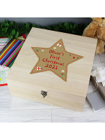 Personalised Christmas Large Wooden Keepsake Box