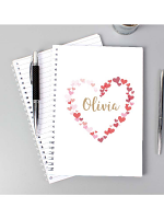 Personalised Confetti Hearts A5 Notebook