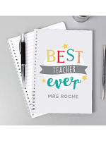 Personalised 'Best Teacher Ever' A5 Notebook