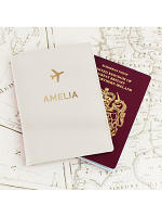 Personalised Gold Name Cream Passport Holder