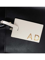 Personalised Gold Initials Cream Luggage Tag