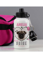 Personalised Rachael Hale Doodle Pug Drinks Bottle