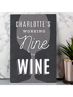 Personalised Working Nine to Wine Metal Sign