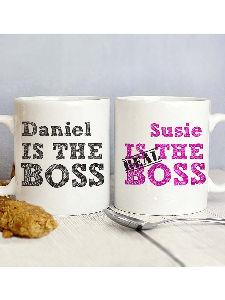 Personalised The Real Boss Mug Set