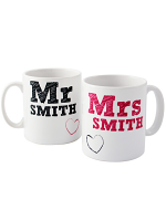 Personalised MR & MRS MUG SET