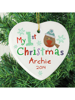 Personalised My 1st Christmas Ceramic Heart