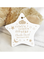 Personalised Twinkle Twinkle Ceramic Star Decoration