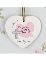 Personalised Godmother Ceramic Heart Decoration