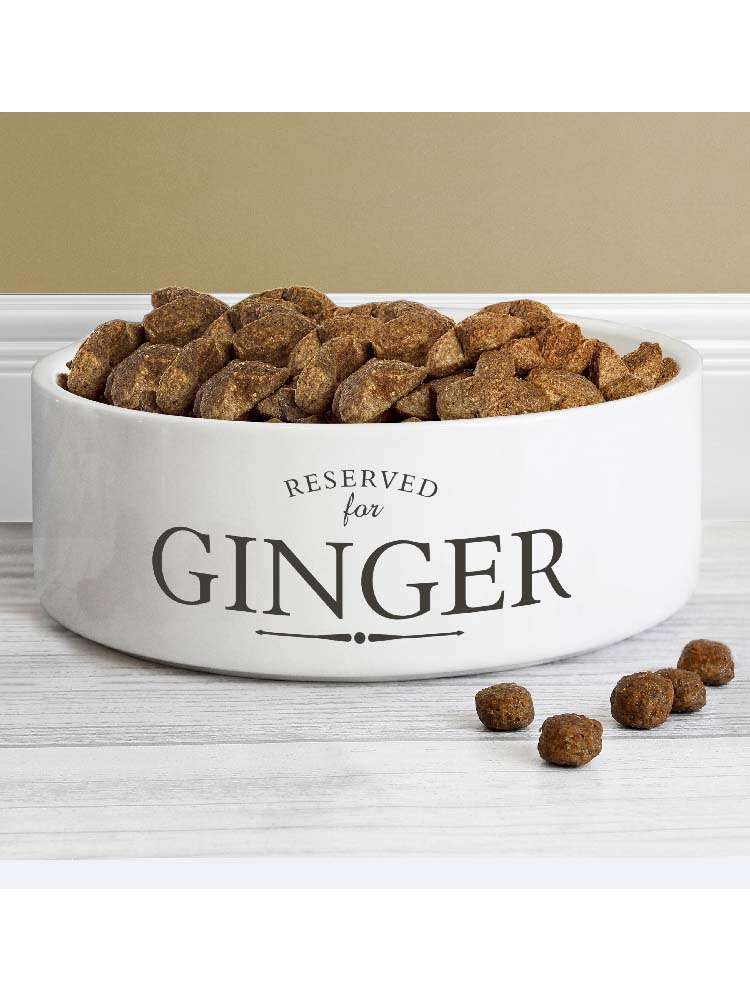 Personalised Reserved For 14cm Medium White Pet Bowl