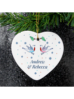 Personalised Couple's Christmas Heart Decoration