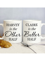 Personalised Other Half and Better Half Mug Set