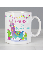 Personalised Pink Llama Mug