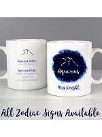 Personalised Aquarius Zodiac Star Sign Mug (January 20th - February 18th)