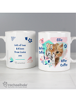 Personalised Rachael Hale 'Before Coffee/After Coffee' Cat Mug