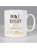 Personalised No.1 Rugby Fan Mug