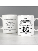 Personalised Birthday Vintage Typography Mug