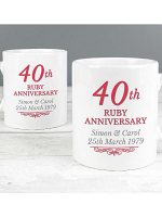 Personalised 40th Ruby Anniversary Mug Set