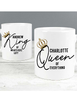 Personalised King and Queen of Everything Mug Set