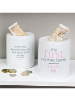 Personalised Pink My First Ceramic Money Box