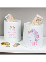Personalised Unicorn Ceramic Money Box