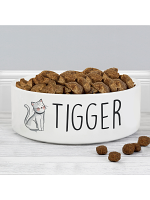 Personalised Scribble Cat 14cm Medium Pet Bowl