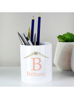 Personalised Floral Bouquet Ceramic Storage Pot