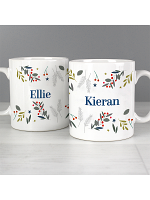 Personalised Festive Christmas Mug Set